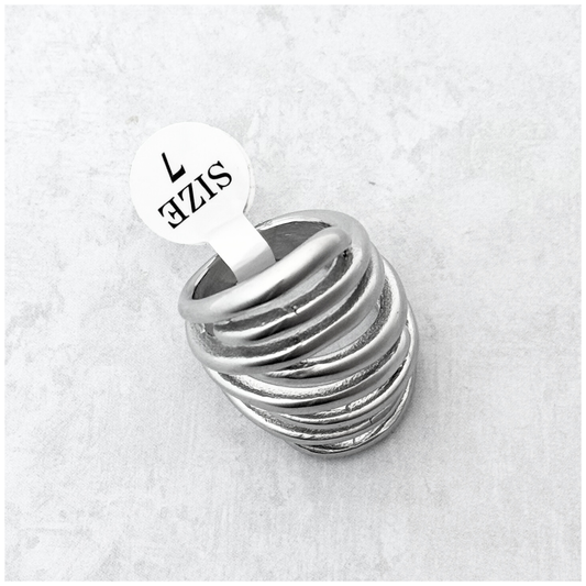 ANILLO LINEAS CALADO ACERO