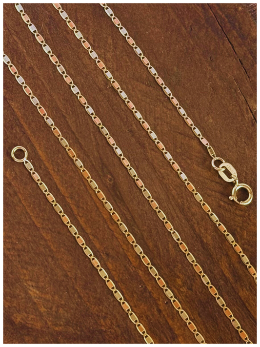 10K GOLD TRI-COLOR CHAIN 