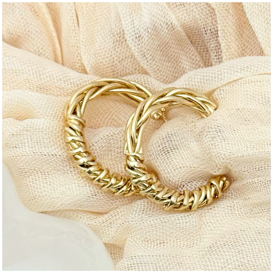 ARETE DOS TEJIDOS CHAPA ORO