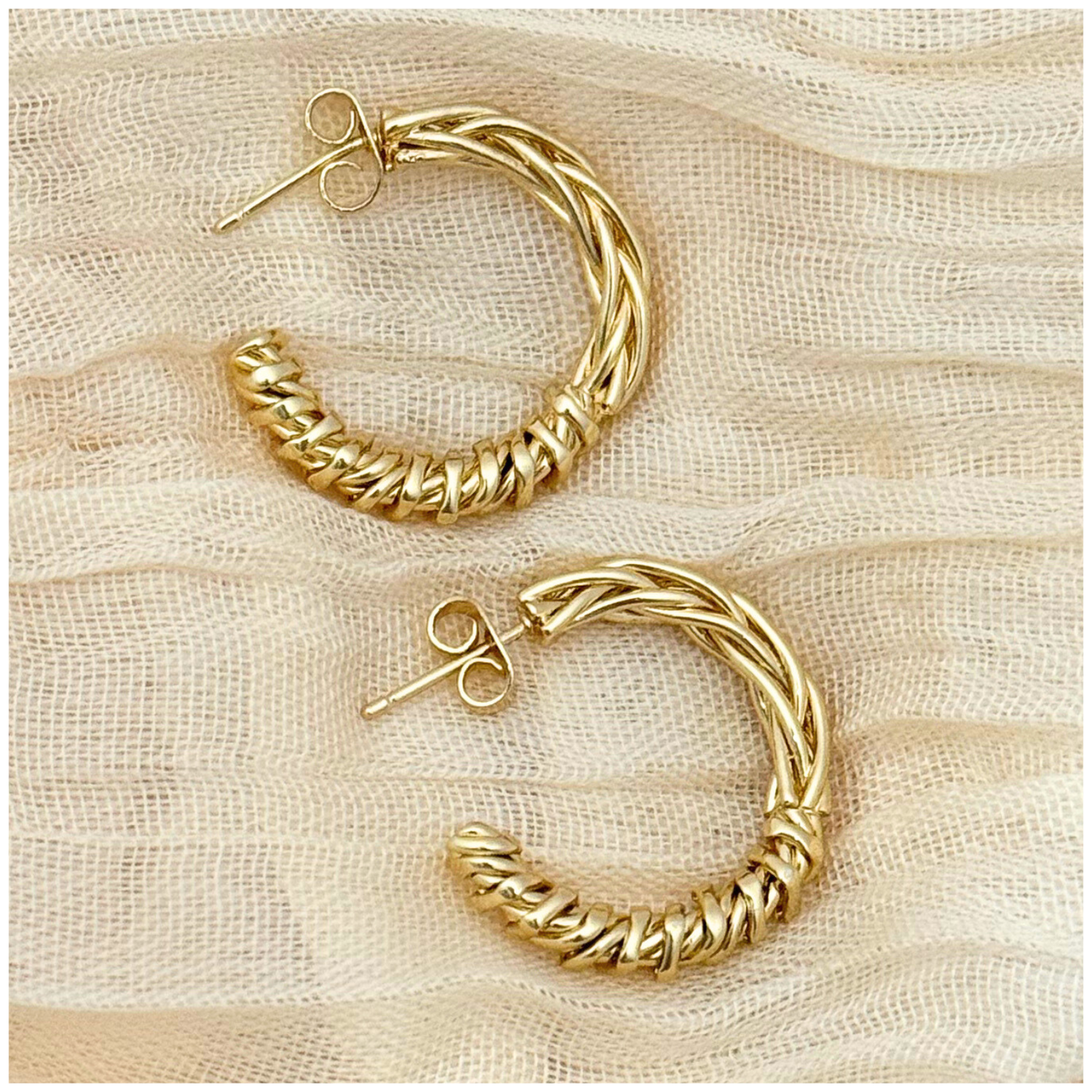 ARETE DOS TEJIDOS CHAPA ORO