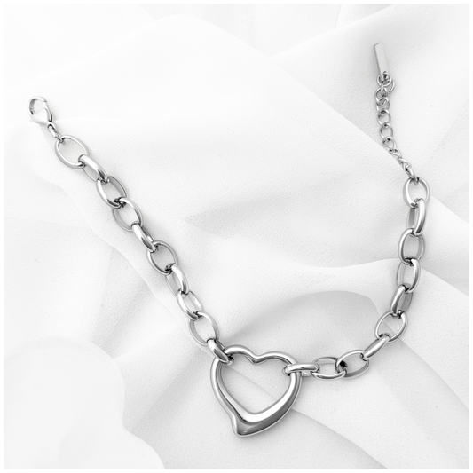 PULSERA CORAZON CADENA ACERO