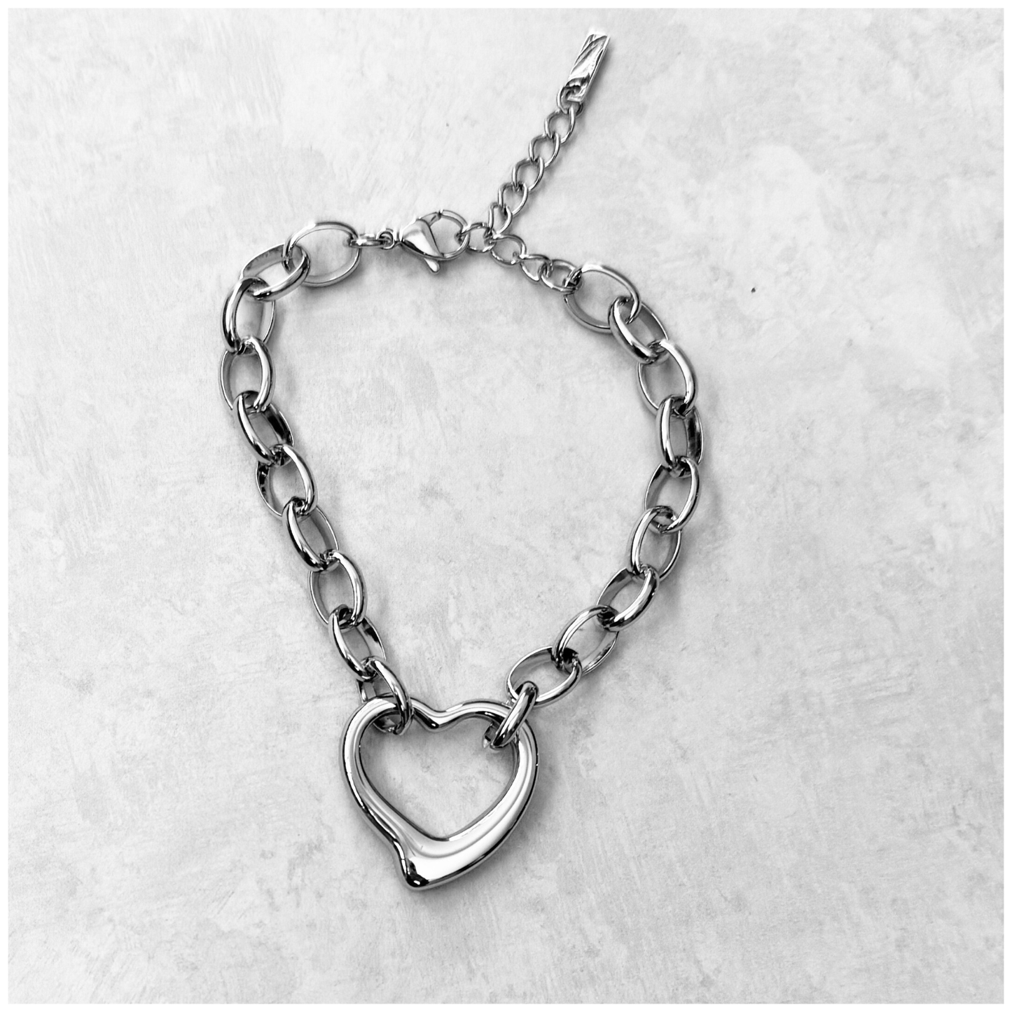 PULSERA CORAZON CADENA ACERO