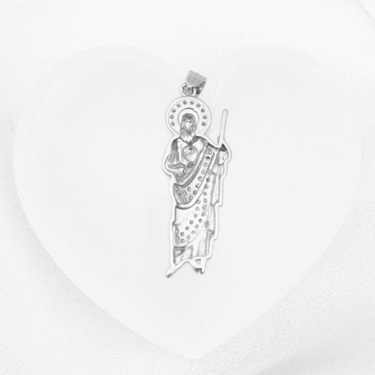 DIJE SAN JUDAS TADEO CIRCONIAS PLATA .925