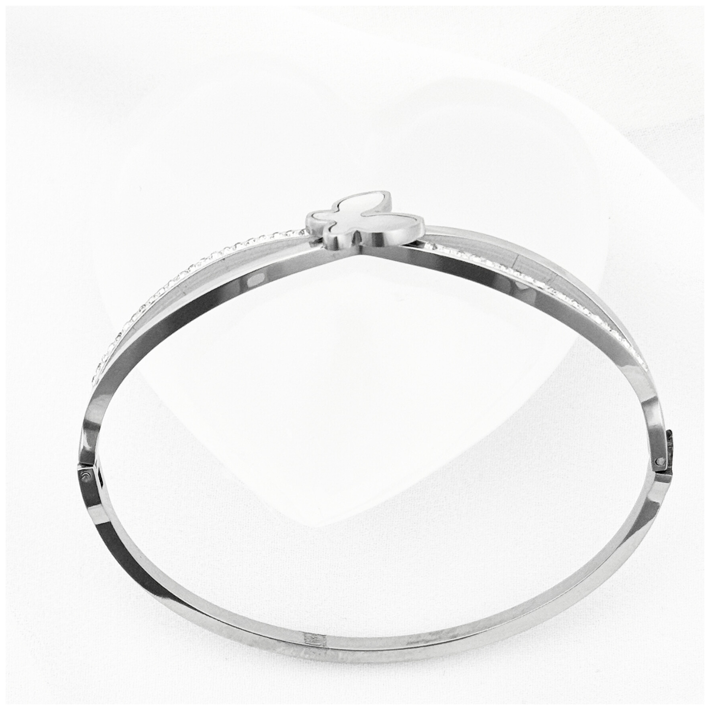 PULSERA ARO MARIPOSA CON CIRCONIA ACERO