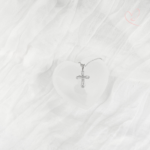 CADENA CRUZ CIRCONIA Y CRISTO PLATA .925 RODIO
