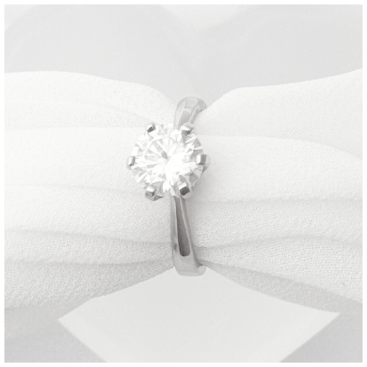 ANILLO SOLITARIO PLATA .925 RODIO