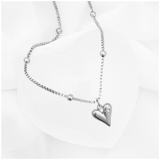 GARGANTILLA CORAZON ESFERA ACERO