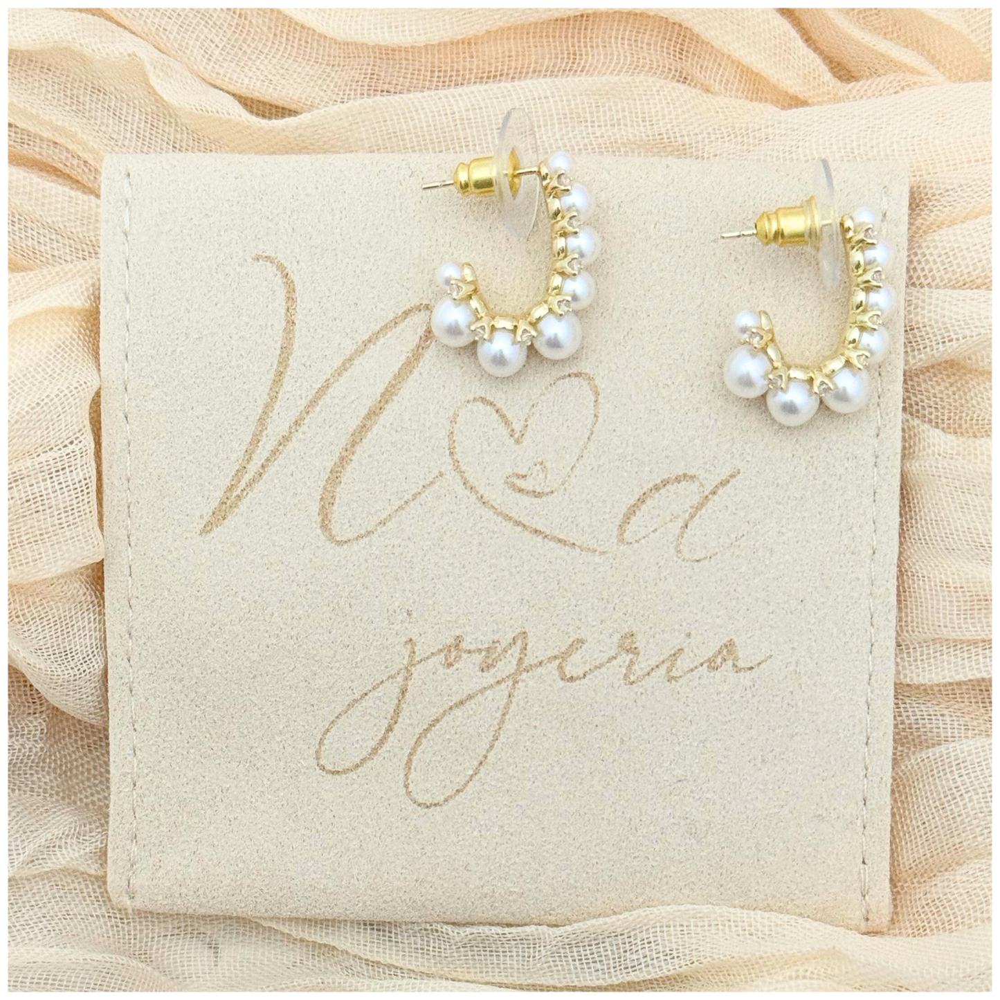 ARETE EN LINEA PERLA ORO LAMINADO