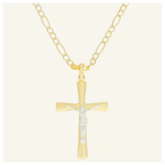 COLLAR FIGARO CRISTO CRUZ LISA PD ORO 14K