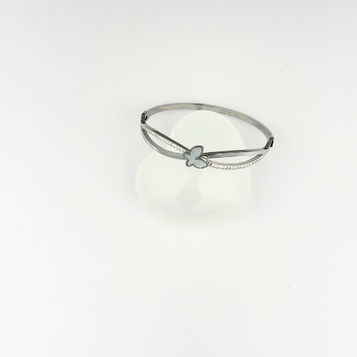 PULSERA ARO MARIPOSA CON CIRCONIA ACERO