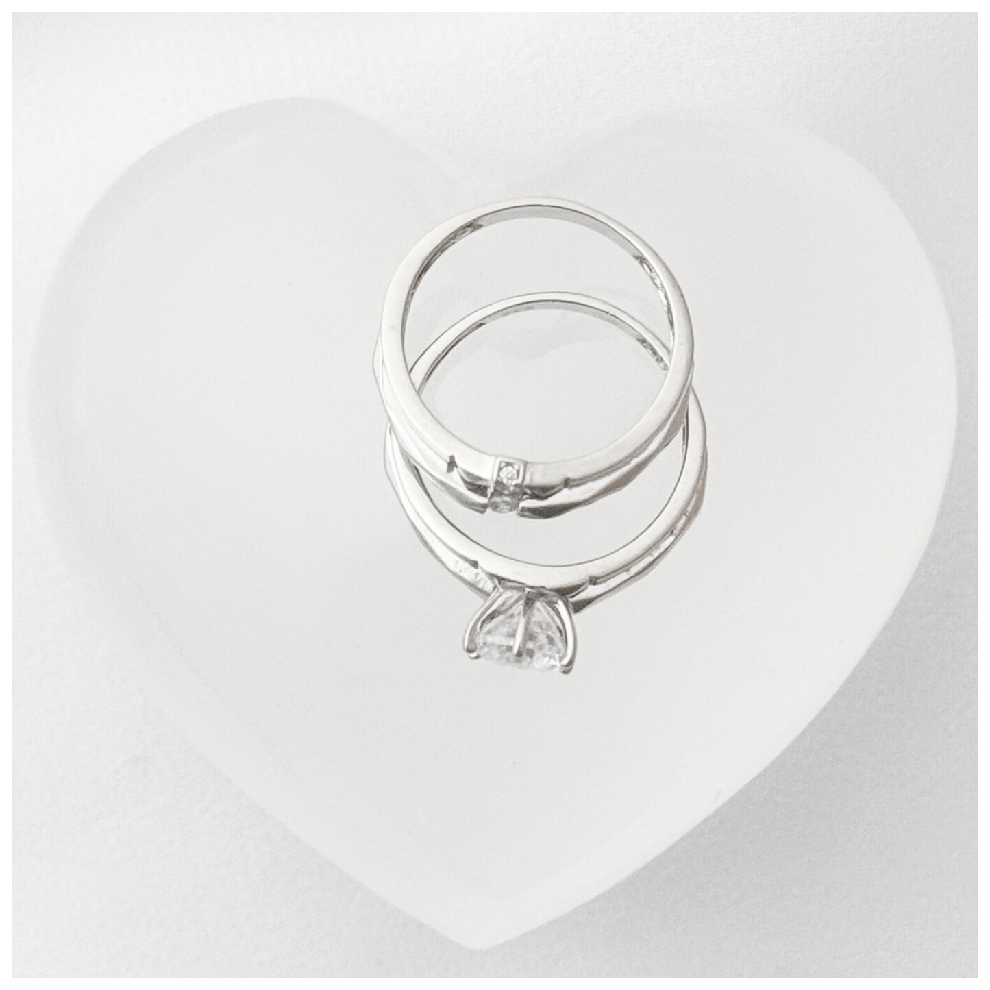 ANILLO SOLITARIO DOBLE PLATA .925 RODIO