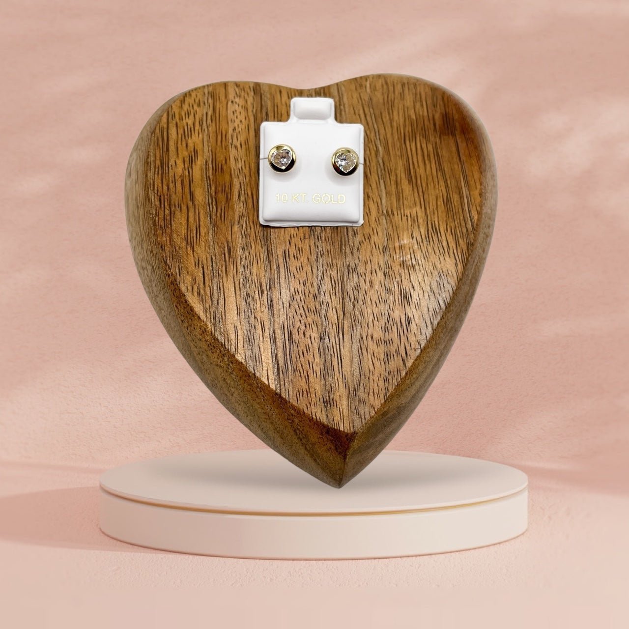 BROQUEL BISEL CORAZON 6MM ORO 10K