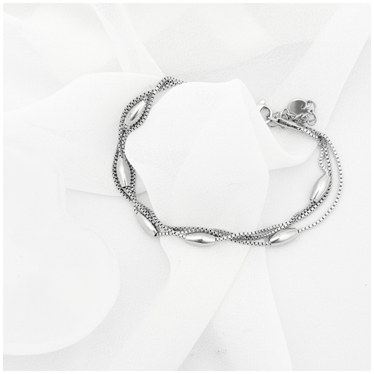 PULSERA DOBLE CADENA ACERO