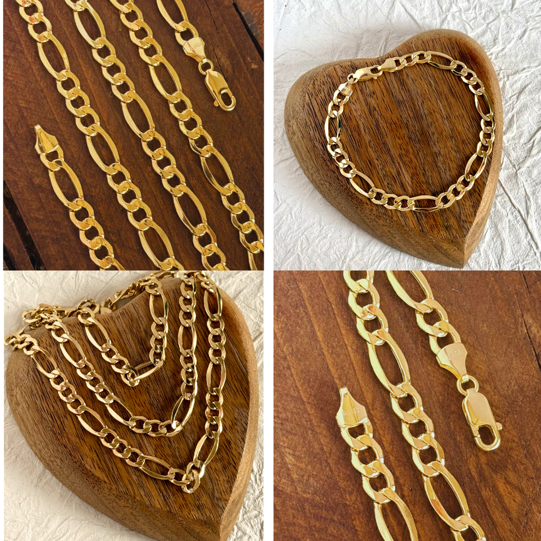 CADENA Y PULSERA CARTIER HUECA ORO 10K