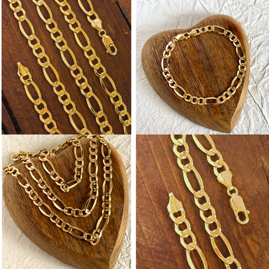 10K HOLLOW GOLD CARTIER CHAIN AND BRACELET 