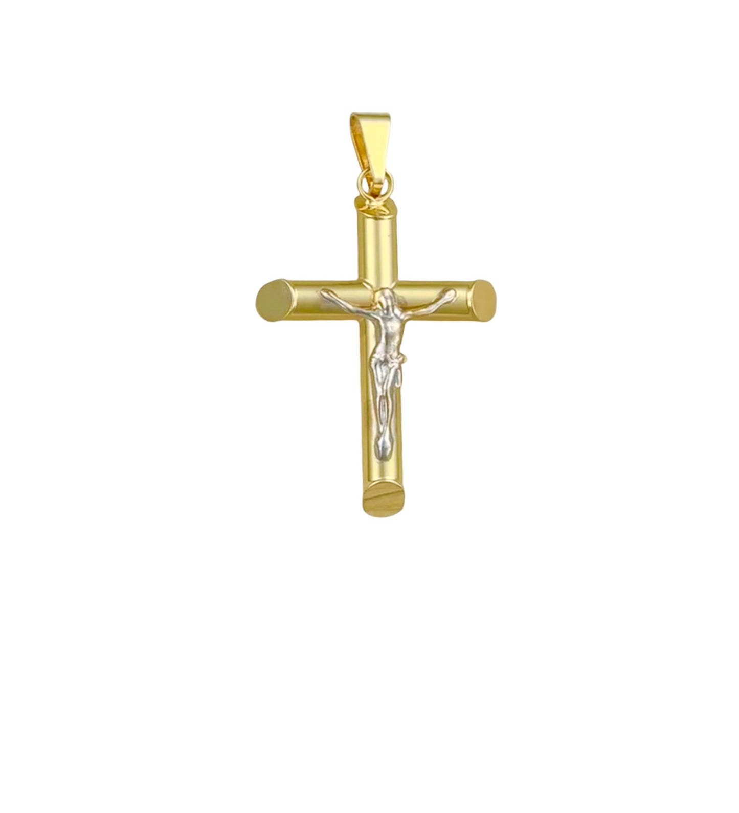 CHRIST PLAIN CROSS PENDANT 3 10K GOLD
