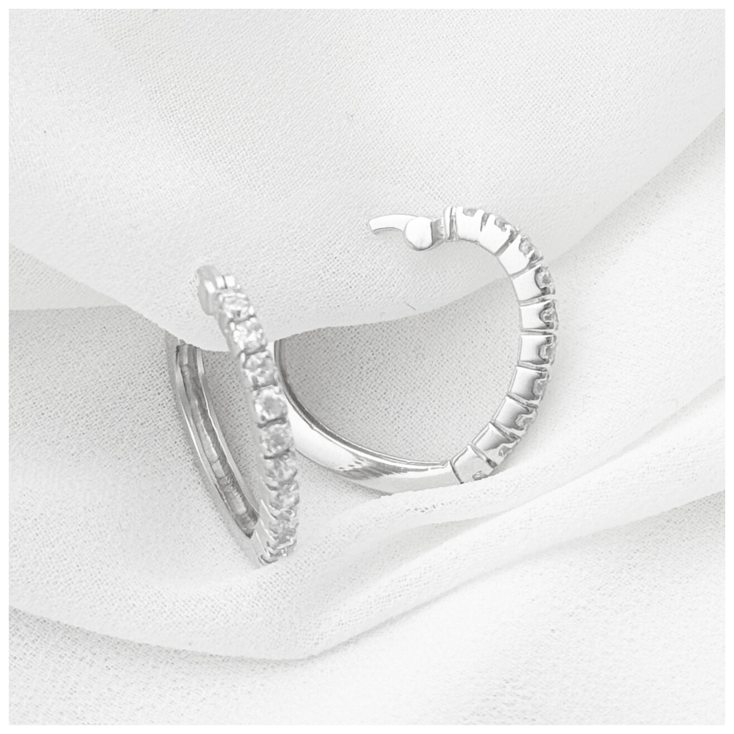 ARETE ARO CORAZON CIRCONIAS PLATA .925 RODIO