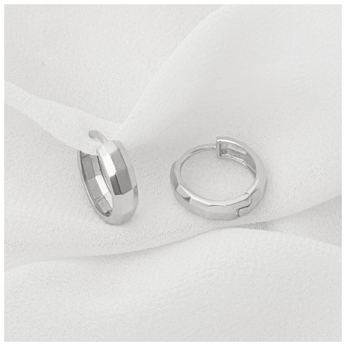 ARETE ARO LISO DIAMANTADO PLATA .925