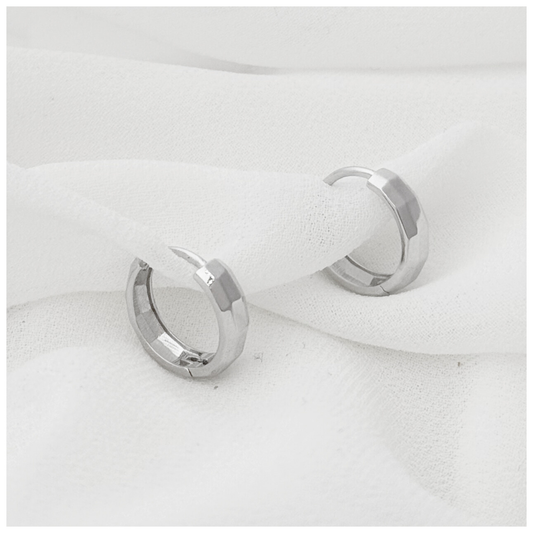 ARETE ARO LISO DIAMANTADO PLATA .925