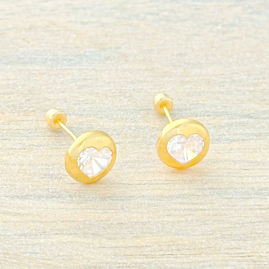 BROQUEL BISEL CORAZON 6MM ORO 10K