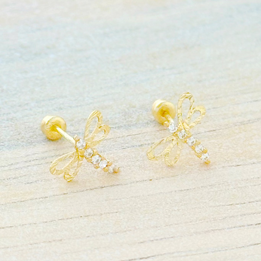 BROQUEL LIBELULA ORO 10K