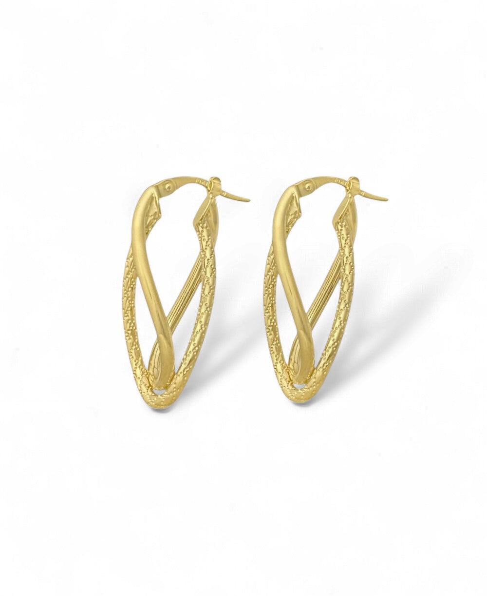 ARRACADA OVAL DOBLE ORO 1OK