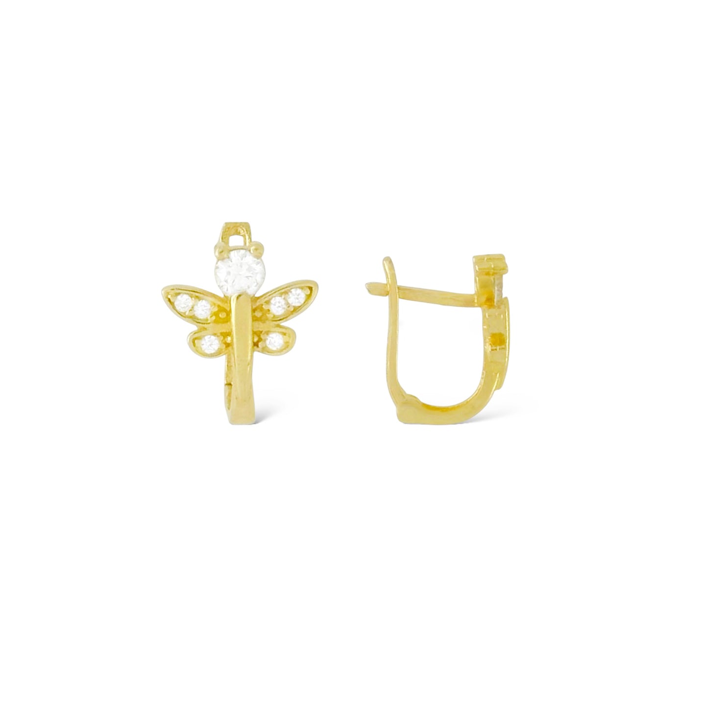 ARETE LIBELULA ZIRCONIA ORO 10K