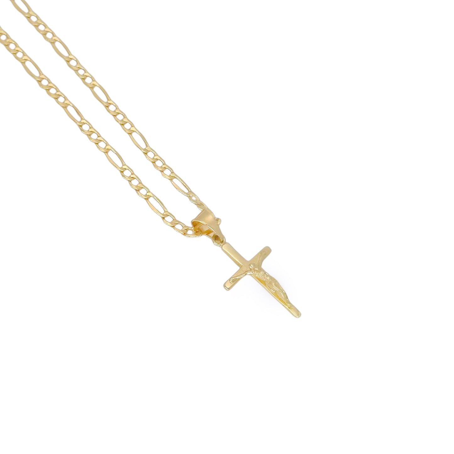 COLLAR FIGARO CRISTO CRUZ LISA ORO 14K