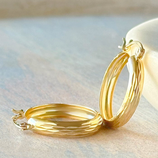 ARRACADA  DIAMANTADA RAYAS  ORO 10K