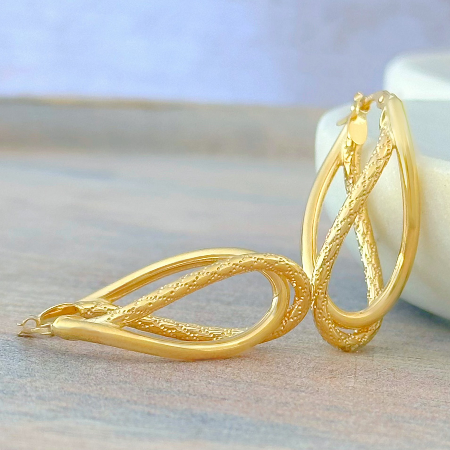 ARRACADA OVAL DOBLE ORO 1OK