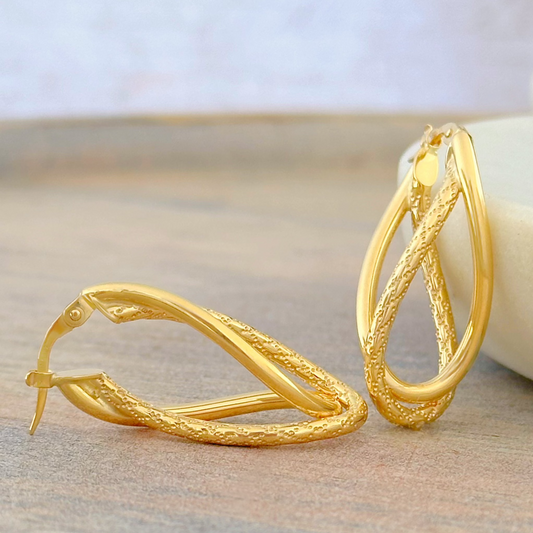 ARRACADA OVAL DOBLE ORO 1OK