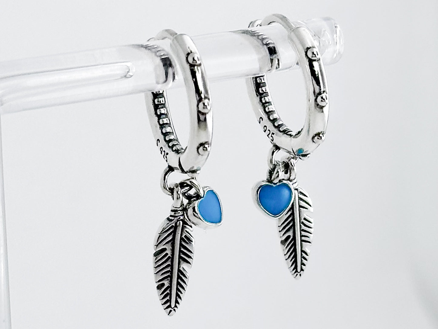 ARETE PLUMA TURQUESA PLATA .925