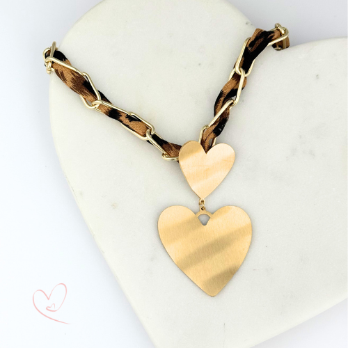 GARGANTILLA CORAZON ACERO DORADO