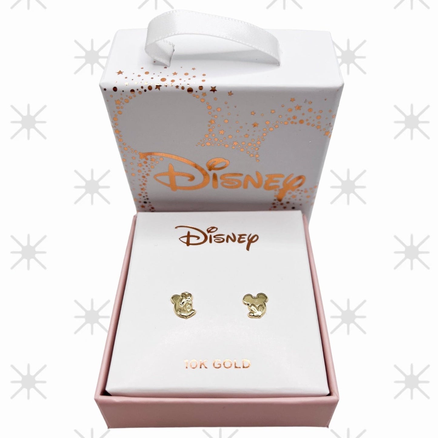 BROQUEL MINNIE Y MICKEY KISS DISNEY ORO 10K