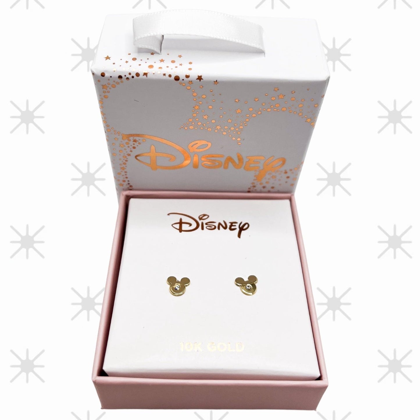 BROQUEL MICKEY MINI ZIRCONIA DISNEY ORO 10K