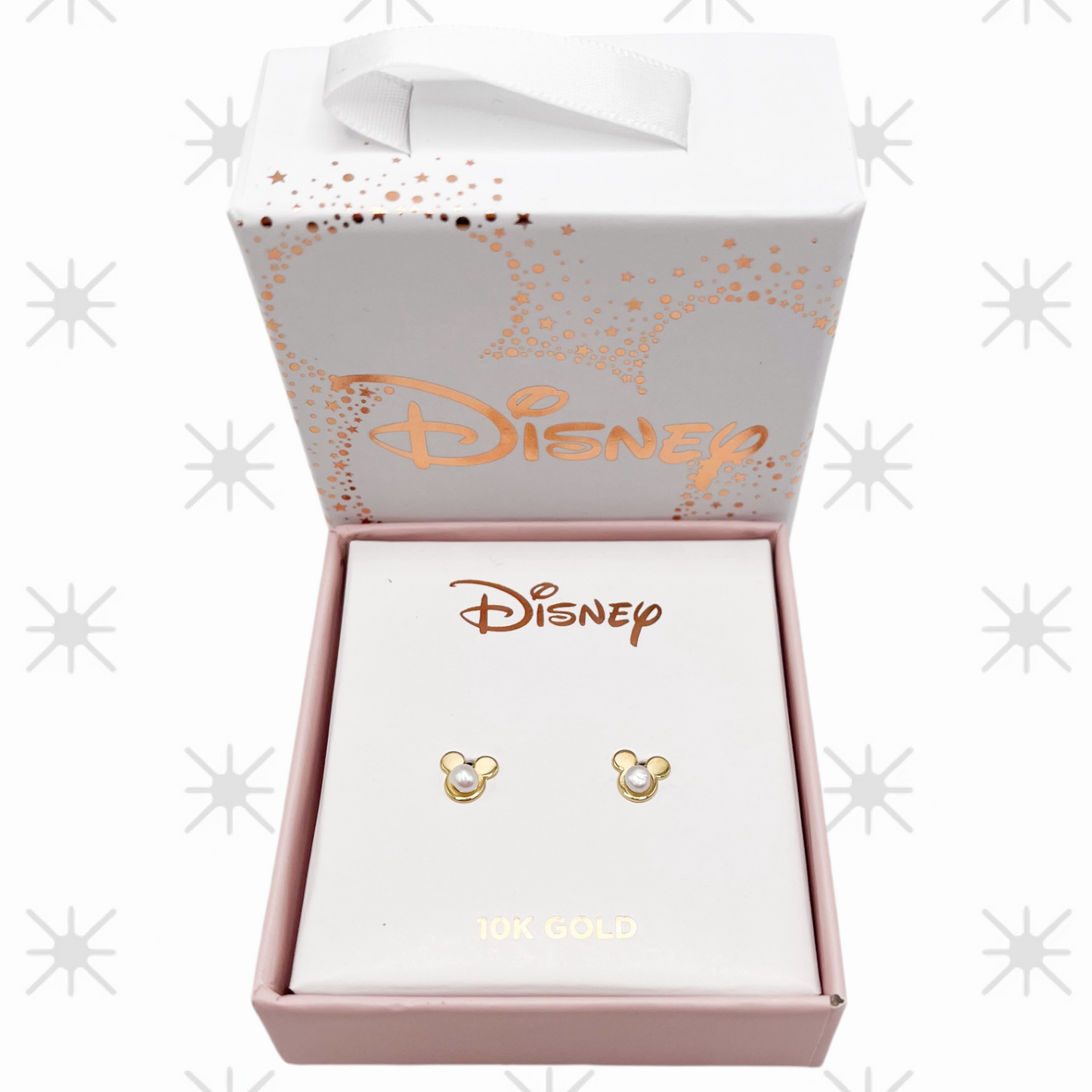 BROQUEL MINI MICKEY PERLA  DISNEY ORO 10K
