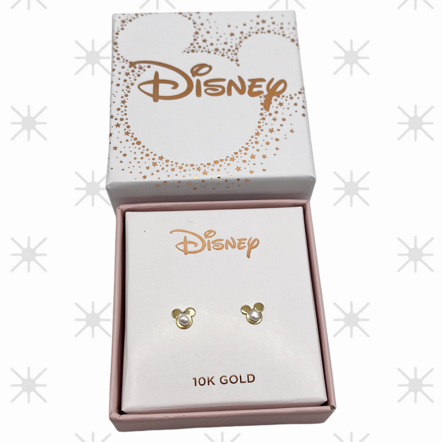 BROQUEL MINI MICKEY PERLA  DISNEY ORO 10K