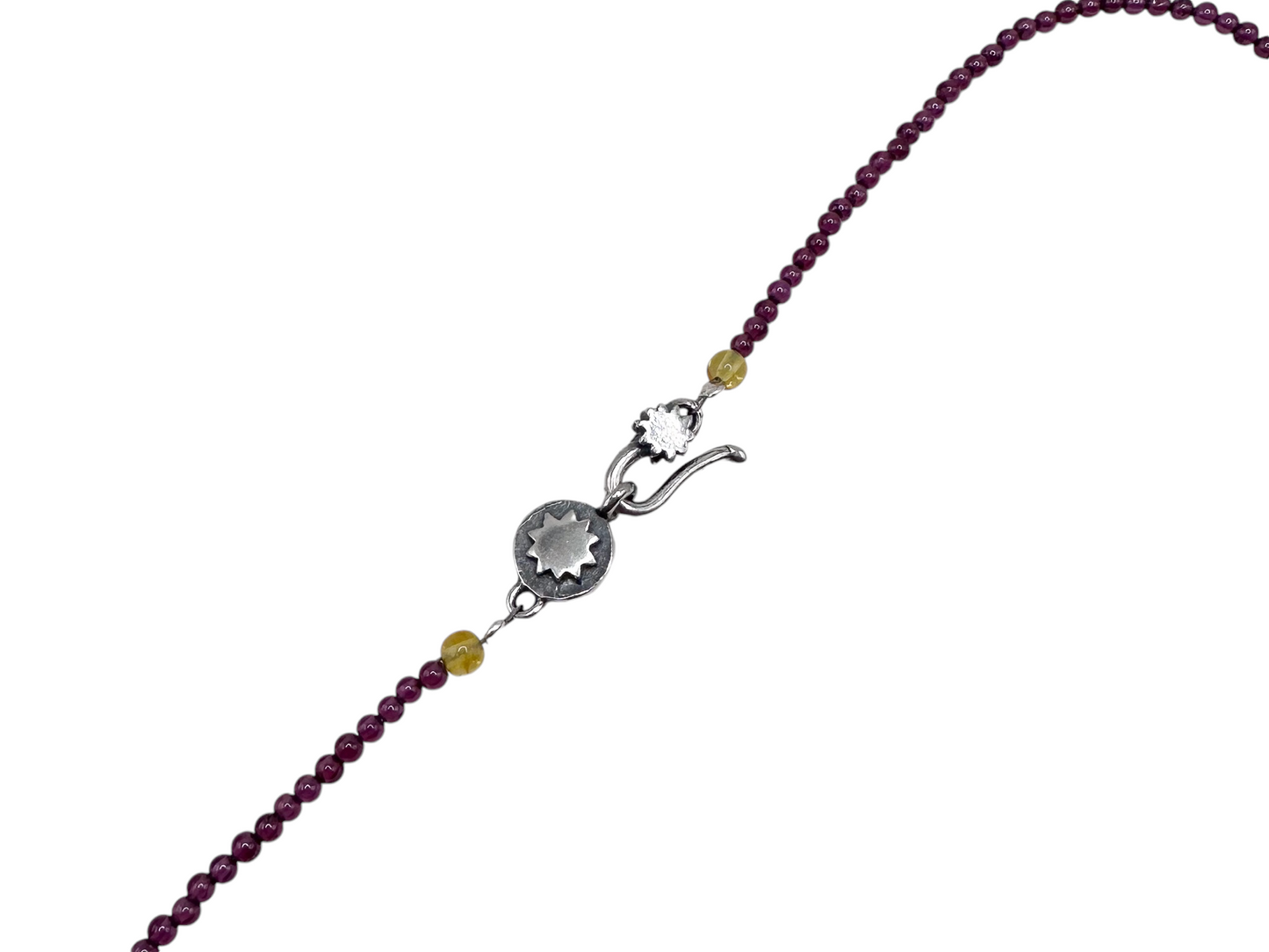 COLLAR COLMENA ABEJAS GRANATE Y AMBAR  PLATA .925