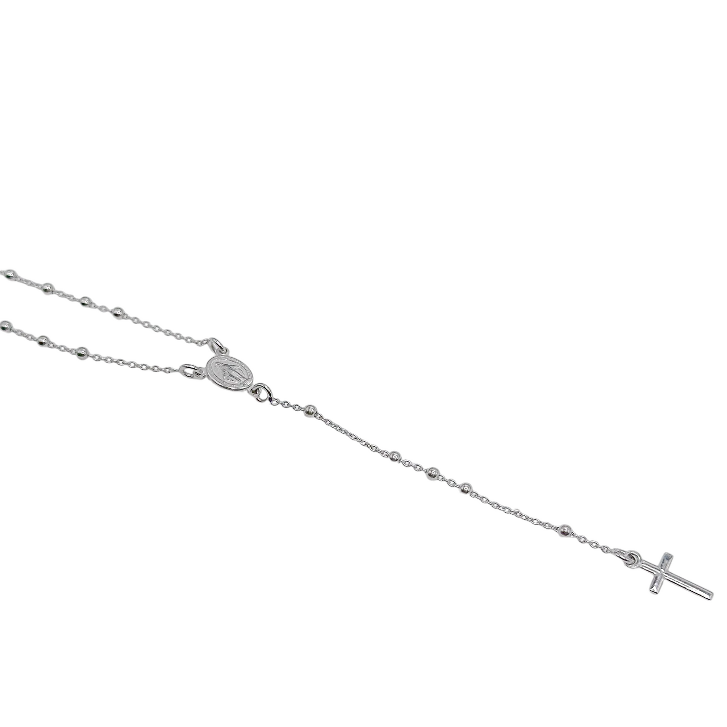 COLLAR ROSARIO PLATA RODIO .925