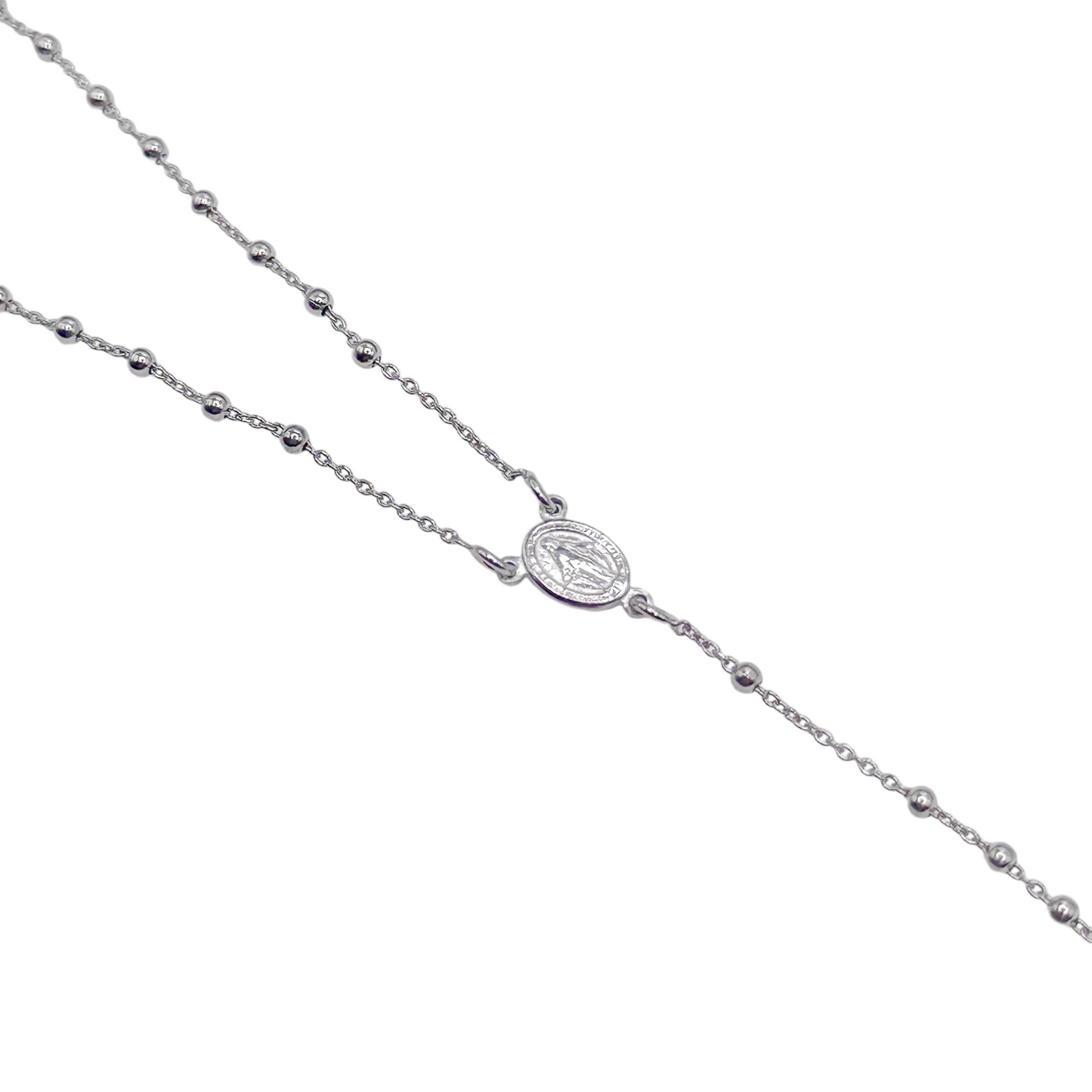 COLLAR ROSARIO PLATA RODIO .925