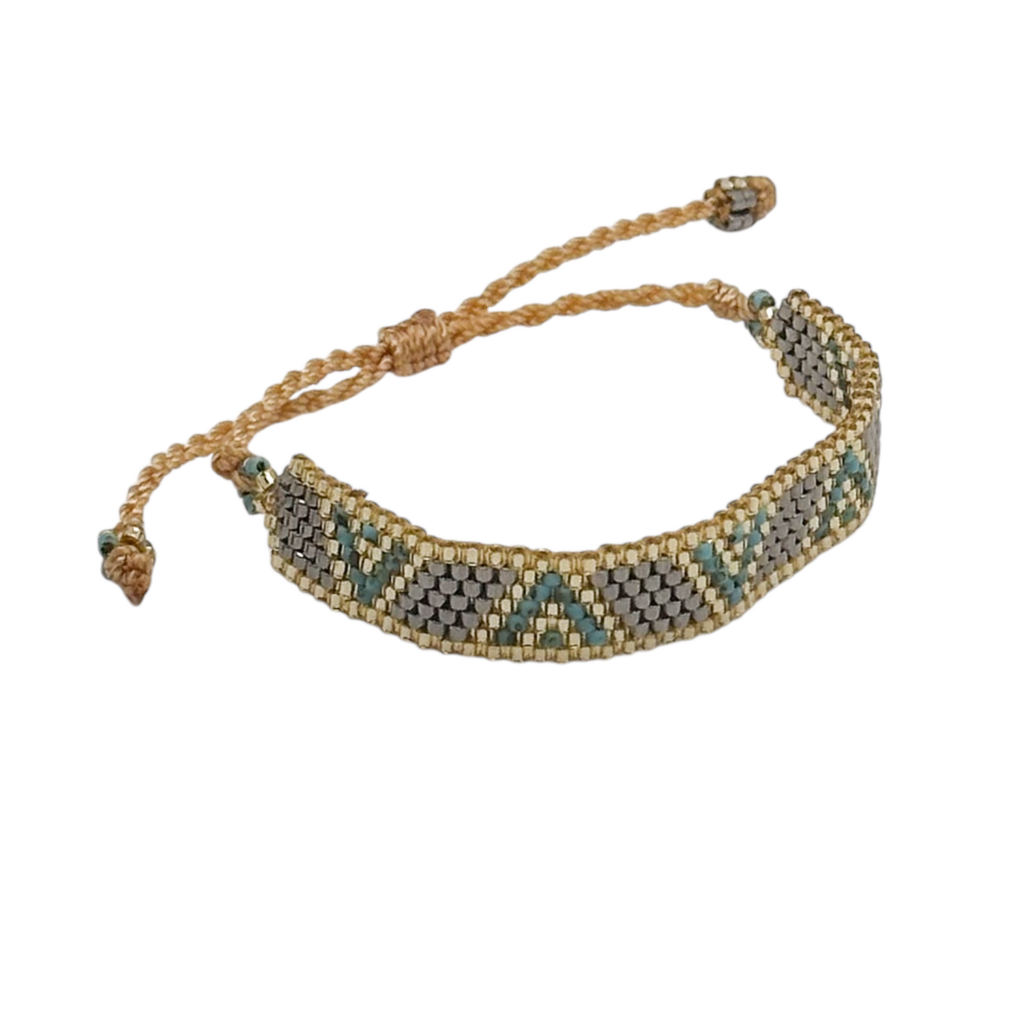 PULSERA CHAQUIRA TRIANGULO TEJIDO HUICHOL