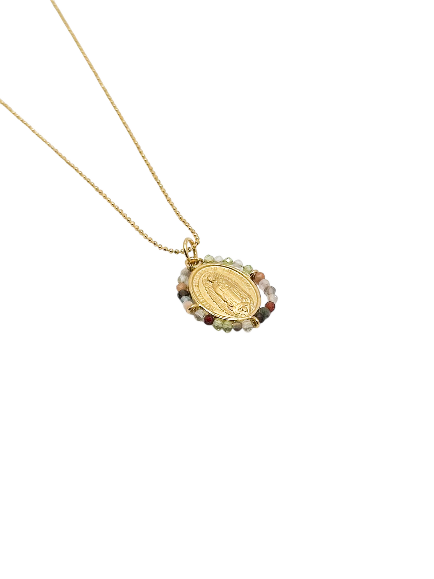 COLLAR VIRGEN DE GUADALUPE PIEDRAS SP CHAPA