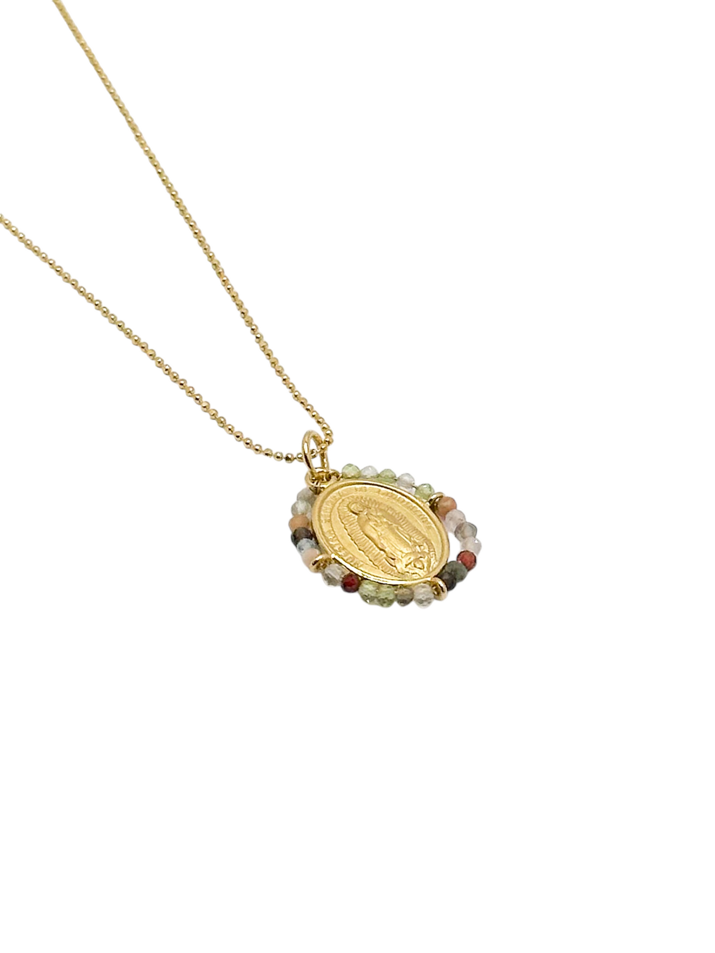 COLLAR VIRGEN DE GUADALUPE PIEDRAS SP CHAPA