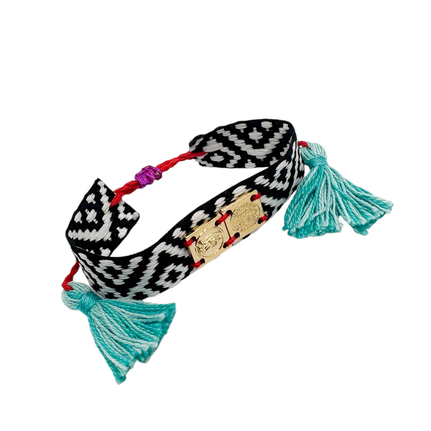 PULSERA TELAR MEDALLA SAN B CHAPA