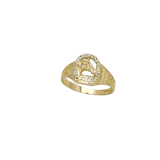 ANILLO HERRADURA CABALLO ORO 10K