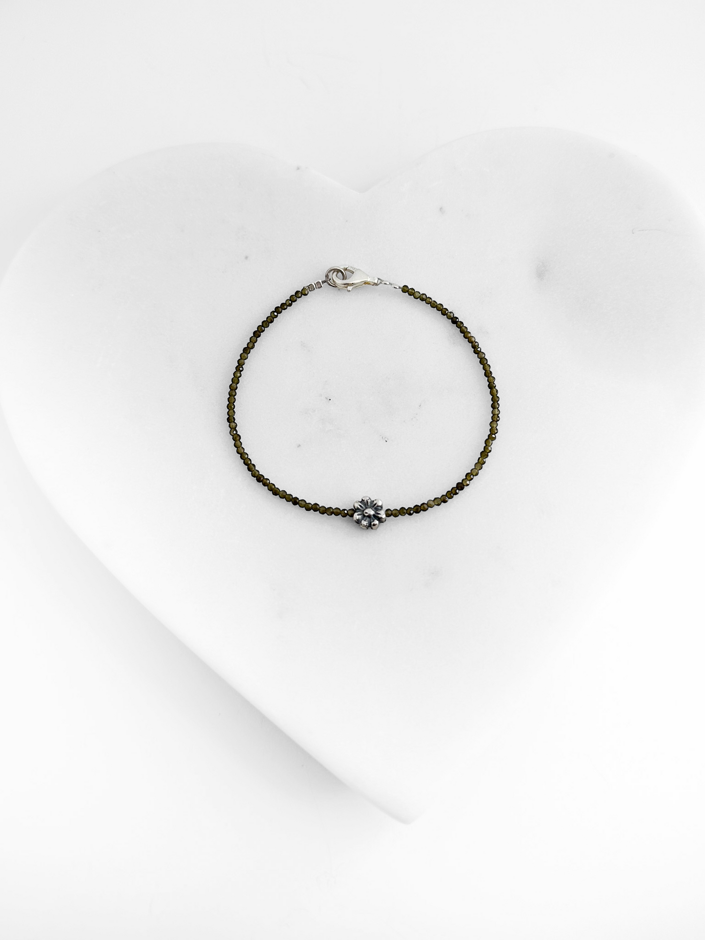 PULSERA FLOR PIEDRA JASPE PLATA .925