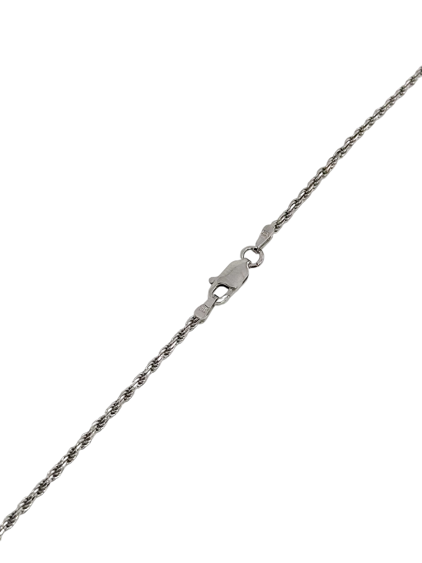 COLLAR CRISTO SAN BENITO CADENA TORSAL PLATA RODIO .925