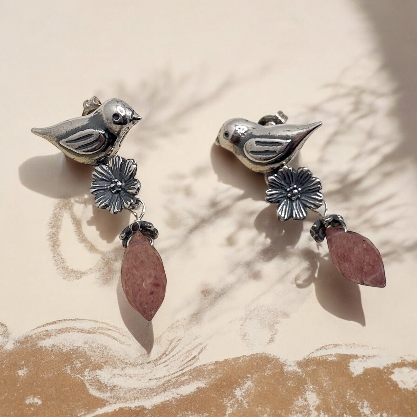 ARETE PAJARITO MARAGARITA PLATA .925