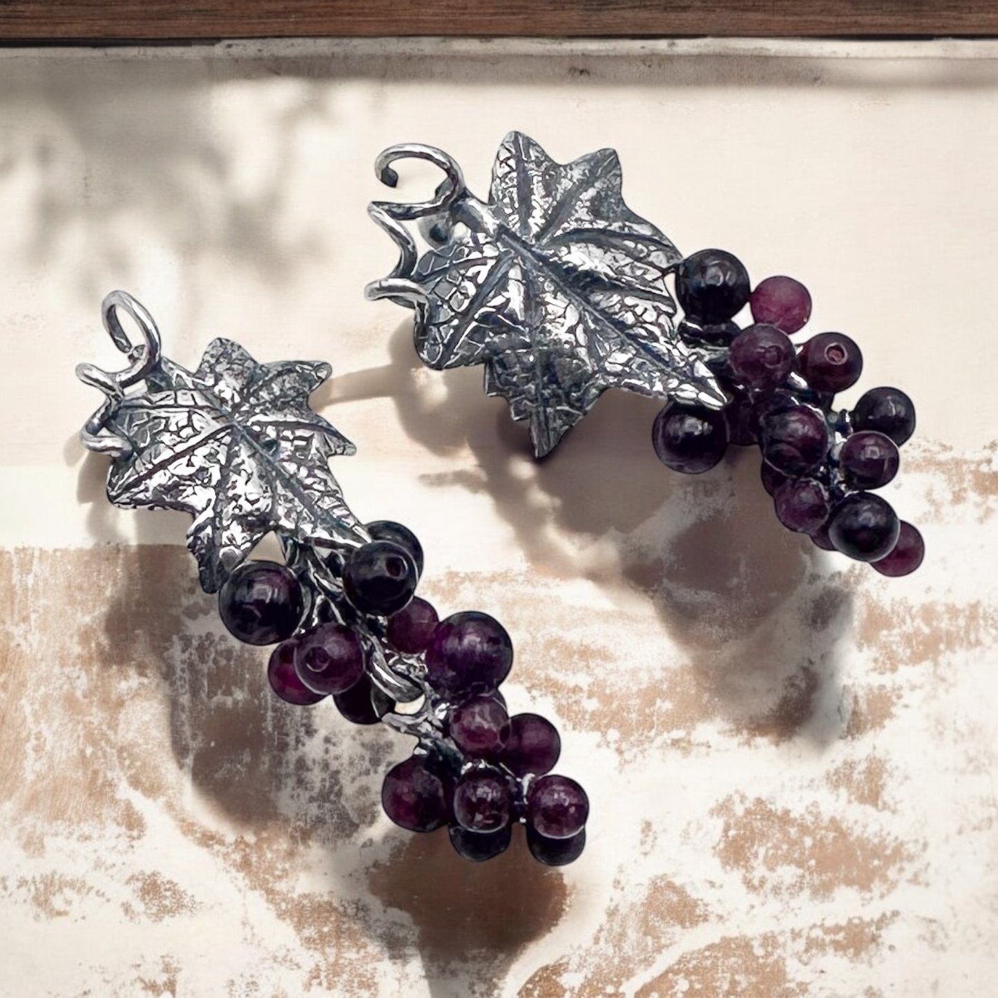 ARETE RACIMO DE UVAS PLATA .925
