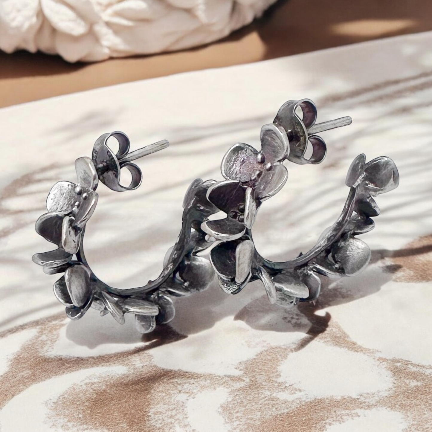 ARETE FLORES PLATA .925